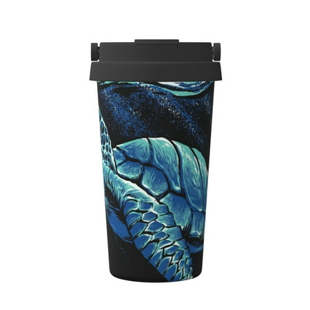 

Matuu Ocean Turtle for Insulated Coffee Mug Reusable Travel Coffee Cup Spill Proof 16oz Stainless Steel Coffee Cups for Hot/Ice Coffee Tea