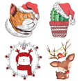 thumbnail image 2 of Pegatina de pared de animales de Navidad, gato, ciervo, Cactus, decoración de baño, inodoro, sala de estar, armario, refrigerador, decoración del hogar, T392 #, 2 of 4
