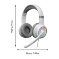 thumbnail image 3 of Wired USB Gaming Headset with RGB Lighting on Earcups, Adjustable Noise Canceling Microphone, for PC Gaming Music Online Classes, Multiple Colors, 3 of 5
