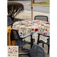 thumbnail image 4 of Outdoor Tablecloth with Umbrella Hole and Zipper, Watercolor Flowers Square Table Cloth 54x54 Inch Waterproof Tablecloth, Rustic Spring Floral Botanical Beige Picnic Table Cover for Patio Camping, 4 of 7