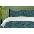 thumbnail image 4 of Ambesonne Abstract Duvet Cover Sets, Patchwork Floral Style, 2-King, Cadet Blue Multicolor, 4 of 7