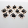 thumbnail image 2 of Diamante Rhinestone Beads Flat Back Button Scrapbook Sewing Craft Black 30x25mm, 2 of 7