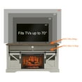thumbnail image 3 of Farmhouse Fireplace TV Stand with 27.2" Electric Fireplace for 70 Inch TVs, 32" Tall Entertainment Center w/storage Spaces, Highboy Media Console for Living Room, 60inch, Jasmine White, 3 of 9