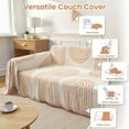 thumbnail image 4 of Boho Sofa Cover Washable, Large Orange Rainbow Lines Reversible Couch Cover, Chenille Slip Covers for Sectional Sofa Cover Soft and Pet Friendly, Orange, 71" x 134", 4 of 13