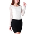 thumbnail image 2 of Top de encaje Con Bordado de Flores Allegra K Blanco M, 2 of 4