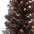 thumbnail image 3 of CC Christmas Decor 4.5' Pre-lit Black Tinsel Slim Artificial Christmas Tree, Clear Lights, 3 of 3