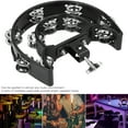 thumbnail image 4 of Hi Hat Tambourine Double Row Metal Jingles Bell Hand Held Percussion Half Moon Tambourines Musical Instrument for Adults Kids Party, KTV, Events, Church, 4 of 9