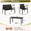 thumbnail image 2 of Costway 4 PCS Outdoor Wicker Patio Furniture Set with Heavy-Duty Galvanized Metal Frame Mix Brown, 2 of 9