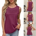 thumbnail image 2 of Womens Loose Fit Casual Flowy Tanks Tops Round Neck T-shirt Trendy Sleeveless Summers Tops Clothes Outfits 2025, 2 of 9