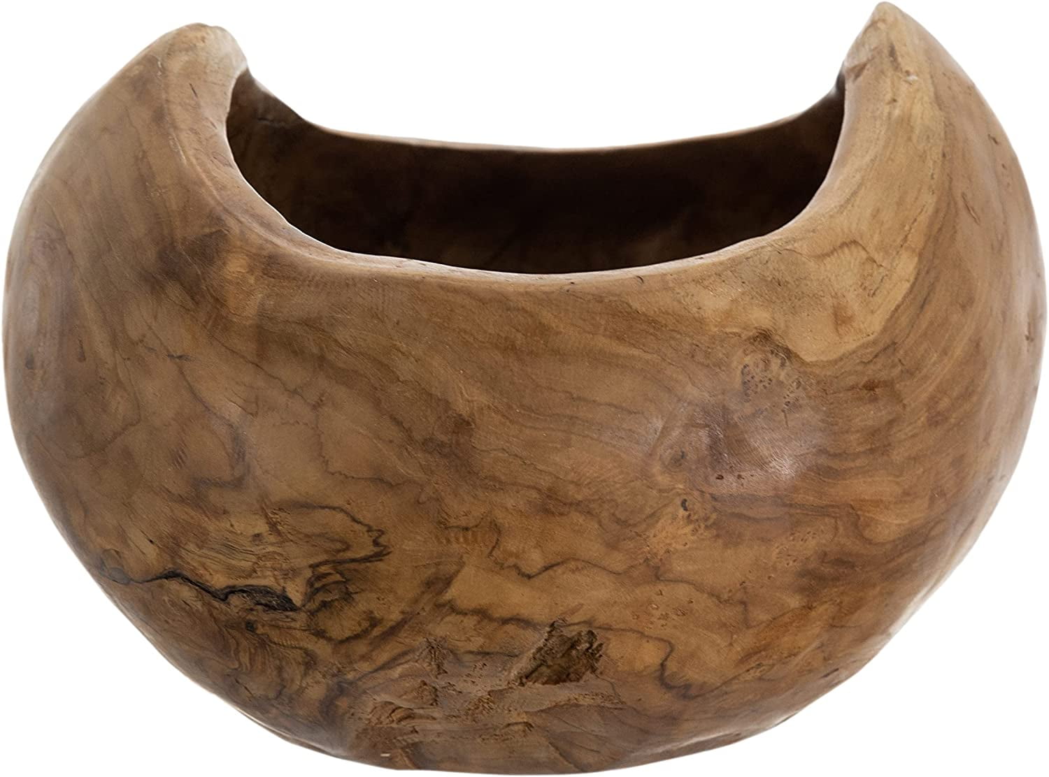 A&B Home Round Teak Wood Bowl Round Wooden Decorative Bowl, Teak Wood