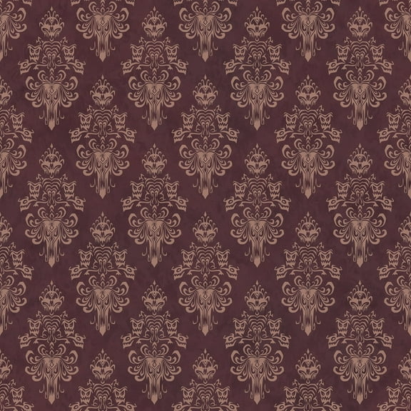 RoomMates Disney Haunted Mansion Peel and Stick Wallpaper, 1 Roll, Maroon