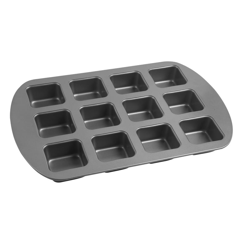 Walfos Mini Silicone Brownie Pan - 3 Piece 6-Cavity Non-stick Square Baking  Pan, Perfect for Mini Brownies, Cornbread, Muffin and Cakes, BPA Free and