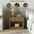 thumbnail image 6 of SICOTAS 26" W Farmhouse Nightstands Set of 2, Big nightstands with Drawer & Open Shelves, Large Bedside Table, End table for Bedroom, Living Room, Brown, 6 of 12