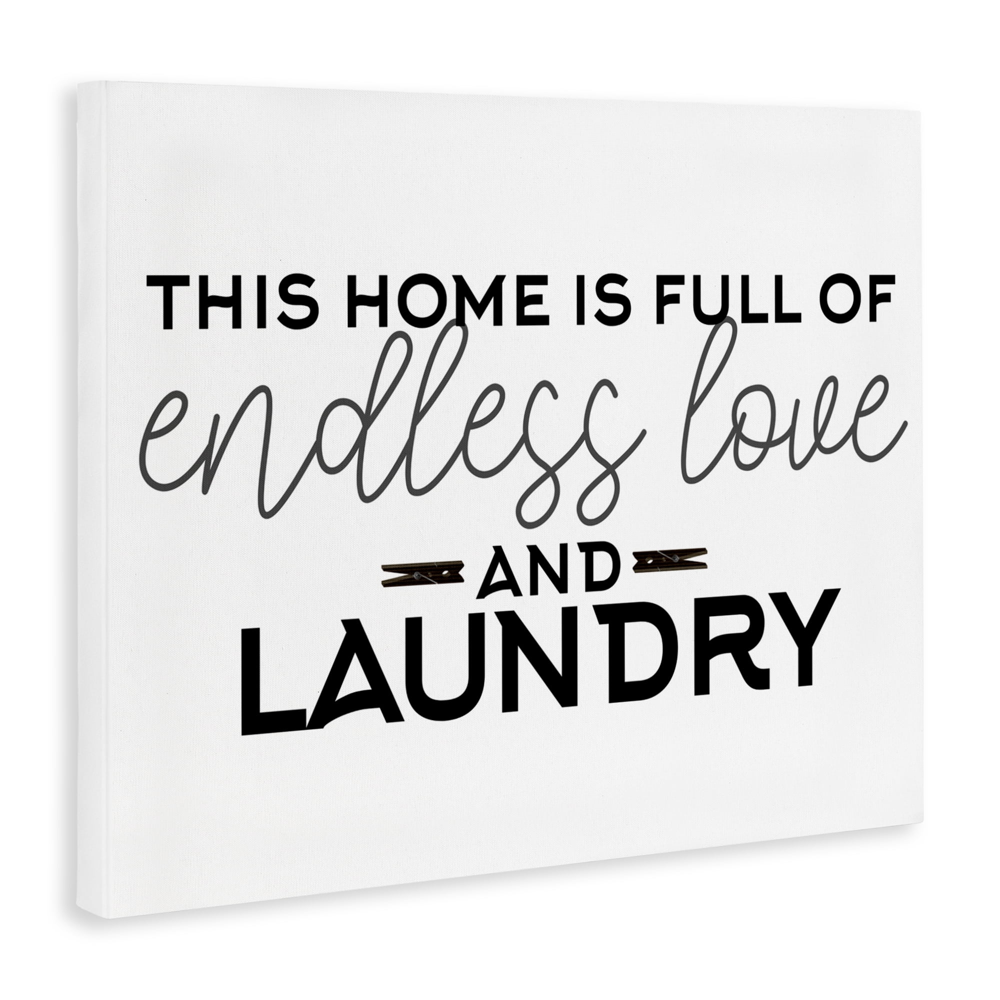 Endless Love & Laundry Minimal Canvas Wall Art, design by Kim Allen