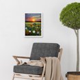 thumbnail image 2 of Wildflower Floral Landscape Sunrise Oil Artwork Framed Wall Art Print A4, 2 of 4