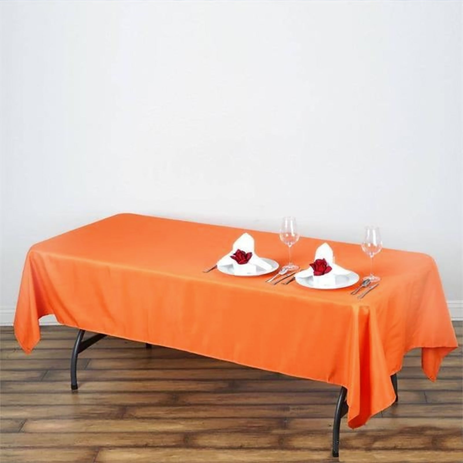 Efavormart 60x102" ORANGE Wholesale Linens Rectangle Polyester