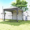 thumbnail image 3 of Outsunny 10x10ft Pop Up Canopy Tent, Central Lock Outdoor Screen Party Tent, 3 of 10