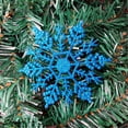 thumbnail image 2 of Spencer 4 inch Pack of 36 Blue Glitter Snowflake Christmas Ornaments Xmas Tree Hanging Decoration, 2 of 7