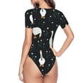thumbnail image 4 of Naloa Fashionable Goose Women's Short-Sleeved Onesie, One-Piece Swimsuit for Parties, dates, clubs - XX-Large, 4 of 9
