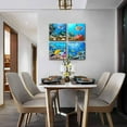 thumbnail image 6 of Bathroom Wall Decor Canvas wall art for living room Coral and Fish Modern Home Decor 4 Panels Stretched and Framed Ready to Hang blue Ocean Theme Sea Fish and sea Turtles undersea world Canvas Prints, 6 of 6