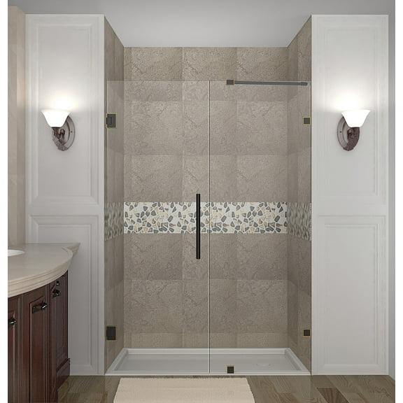 Aston Sdr985-47-10 Nautis 47" Wide X 72" High Frameless Hinged Shower Door - Bronze