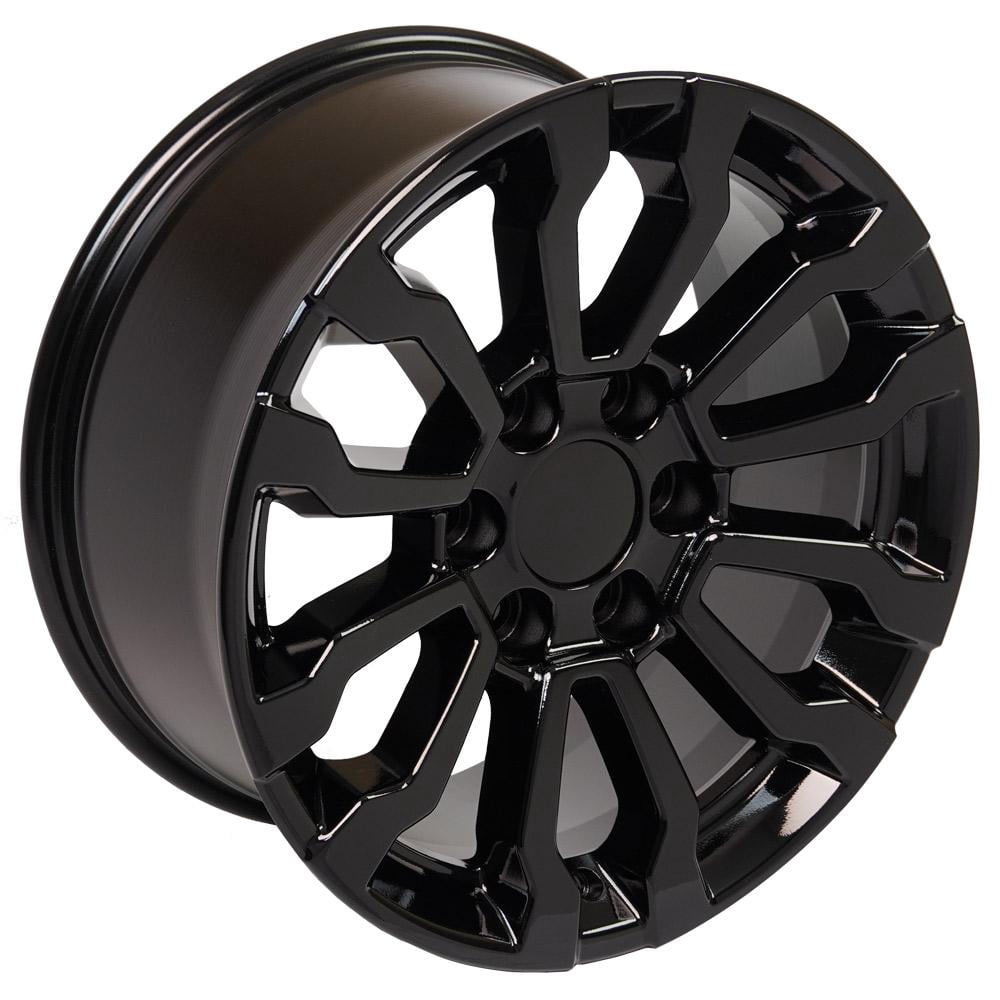 OE Wheels CV35 18 Inch Rims Fit Sierra 1500 AT4 Style 6x139.7 18x8.5 Gloss Black - Hollander 5909 (Set of 4)
