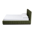 thumbnail image 2 of Baxton Studio Granger Velvet Upholstered Platform Bed with Channel Tufted Headboard, Modern Low Profile Bed Frame, Moss Green, Queen, 2 of 3