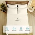 thumbnail image 4 of Couture Charm Authentic Heavy Quality 1000-TC Combed Cotton Twin-XL Size 4-Pcs Sheet Set Fits Upto 23-26" Deep Pocket (Solid, Ivory), 4 of 4