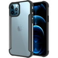 thumbnail image 2 of For Iphone 12 Iphone 12 Pro Open Camera Hole Aluminium Alloy Transparent Pc Tpu Slick Hybrid - Black, 2 of 4
