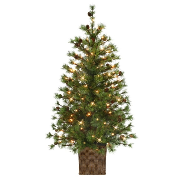 4 ft. Pre-Lit Potted Artificial Christmas Tree