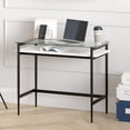 thumbnail image 4 of Evelyn&Zoe Eaton Rectangular 36" Wide Desk with Faux Marble Shelf in Blackened Bronze/Faux Marble, 4 of 7
