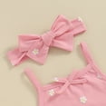 thumbnail image 5 of Bagilaanoe 3pcs Newborn Baby Girl Shorts Set Print Sleeveless Romper Tops + Ruffle Shorts + Headband 3M 6M 12M 18M Infant Casual Summer Clothes, 5 of 7