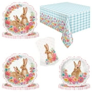 The Pioneer Woman Multi Color Blooming Easter Bunny Tableware Kit for 16 Guests