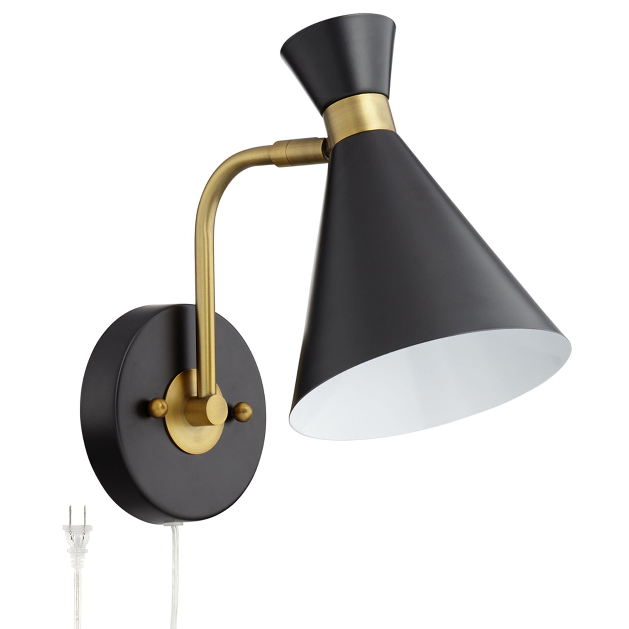 Black Metal Table Lamp in a Cone Design Shade and Black Lamp Shade