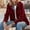 Wine, variant on DYTTDG Women's Solid Color Long Sleeve Golden Velvet Jacket Hoodless Casual Warm Waisted Jacket with Pockets Great Gifts for Less