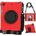 thumbnail image 2 of K-Lion Kids Case for iPad 9th 8th 7th Generation 10.2 inch, EVA Kids Friendly Shockproof Protective Case 360° Rotating Stand Hand Grip Cover with Shoulder Strap for iPad 10.2" 2021/2020/2019,Red, 2 of 8