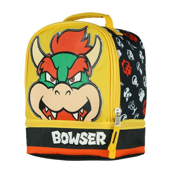 Super Mario Lunch Box Bowser Insulated Dual Compartment Lunch Tote Bag