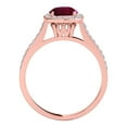 thumbnail image 3 of Mauli Jewels Rings for Women 1.20 Carat Diamond And Created Ruby Ring 4-prong 14k Rose Gold, 3 of 6