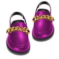thumbnail image 4 of YDN Women Round Toe Chains Slingback Flats Elastic Strap Heeled Loafers Casual Daily Dress Walking Shoes Size 7 Fuchsia, 4 of 4