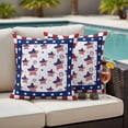 thumbnail image 5 of Outdoor Pillow Covers 4th of July Independence Day Stars Flag Waterproof Pillow Cases 18x18 Set of 2, Red White Plaid Border Throw Pillow Cover Pillowcase for Patio Balcony Couch Garden, 5 of 9