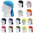 thumbnail image 1 of Koszal Solid Color Breathable Motorcycle Wrap Biker Hat Unisex Headscarf Bandana Cap, 1 of 6