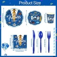 thumbnail image 6 of HOWAF 161pcs Happy Father's Day Tableware Set, I Love You Dad Dinnerware for Father's Day Party Supplies, Father Day Plates and Napkins Knife Forks Spoons for 20 Guests, 6 of 7