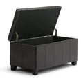 thumbnail image 2 of Dover 36 inch Wide Contemporary Storage Ottoman Bench in Tanners Brown Vegan Leather, 2 of 9