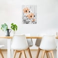 thumbnail image 2 of Vintage Floral Canvas Wall Art - Grey and Orange Flower Plant on Rustic Wood Board for Living Room, Country Wildflower Framed Decor for Bathroom Bedroom, 12x16 Inches, 2 of 6