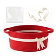 thumbnail image 2 of Dalxymotic Christmas Gift Basket, Cotton Rope Woven Storage Basket with Bow, Holiday Gift Giving Container, Christmas Decorations Indoor Outdoor for Home, Tabletop, Mantel, Shelf, 2 of 7