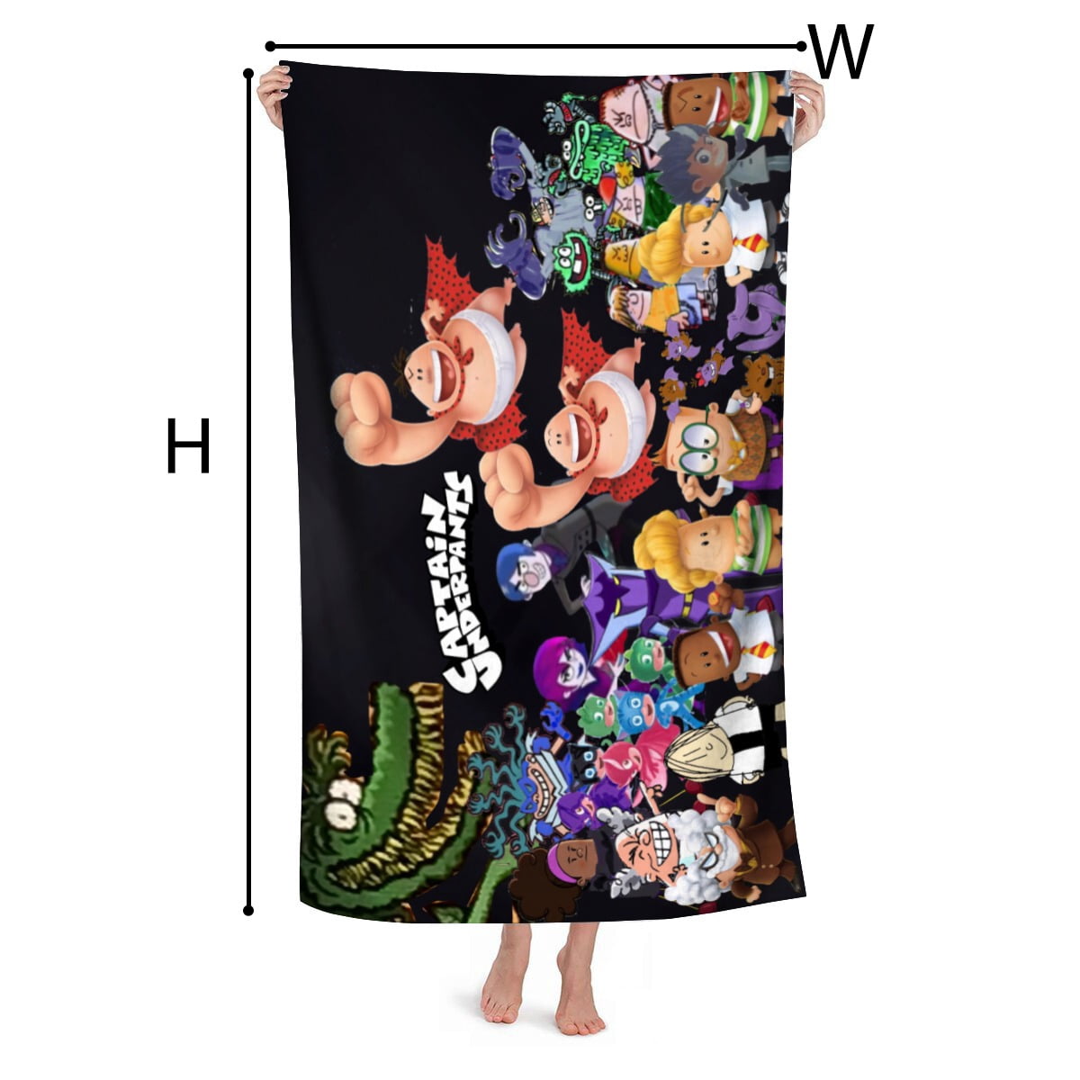 Super Hero Captain Underpants Gifts Beach Towel for Women Girl Birthday Inspired Fan Bath Outdoor Music Lover