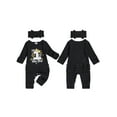thumbnail image 2 of BemeyourBBs Baby Girls My 1st New Year Outfits Romper Letter Fireworks Print Long Sleeve Jumpsuit with Headband Spring Fall Clothes, 2 of 9