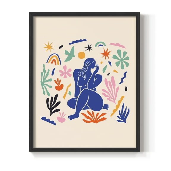 Matisse CDXLIV in Black Solid Wood Framed Print No Nail Hanging