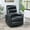 Black, variant on Pemberly Row Contemporary Faux Leather Swivel Recliner in Black