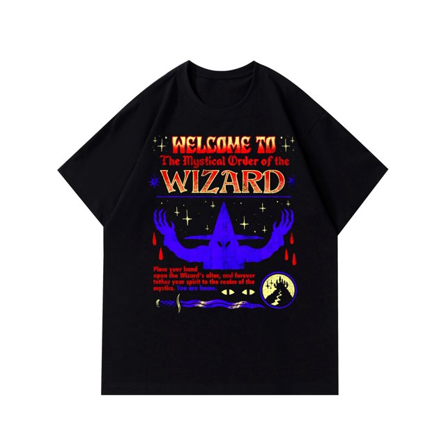 Wizardry Master T-Shirt - Vibrant 'Wizard Casting Spells' Print, Short Sleeve, Casual, Breathable, Summer-Spring-Fall Essential, Unique Gift Idea for Men